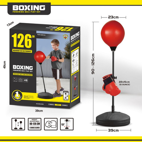עמוד אגרוף + כפפות גובה 126 ס"מ – BOXING