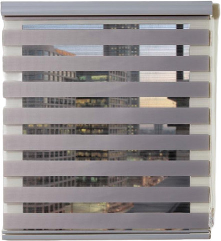 וילון זברה 120 ס"מ רוחב / 160 ס"מ אורך - צבע אפור
