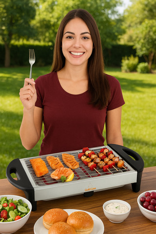מנגל חשמלי נירוסטה TURBO GRILL