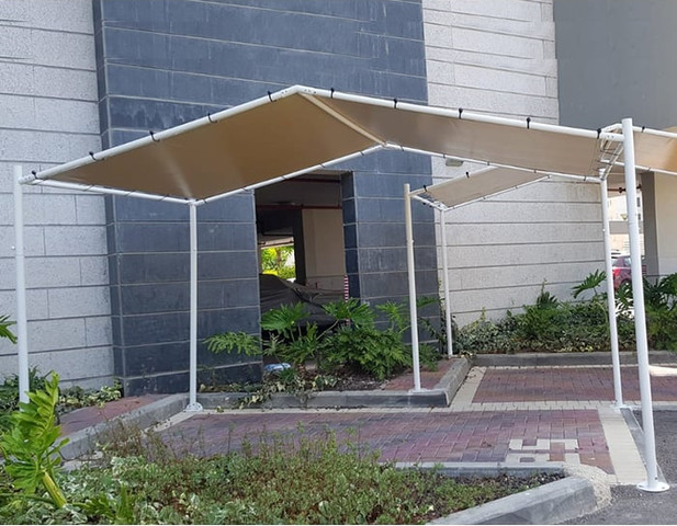 גזיבו חניה 3 מטר על 4 מטר כולל גג שימשונית אטום למים( השיפועים לצד ימין ושמאל).