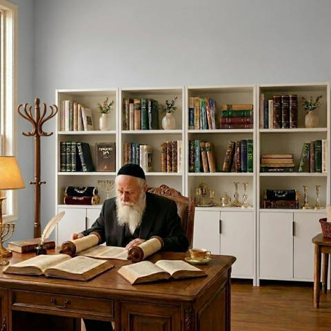 ספריית קיר מודולרית אברהםXL לבן