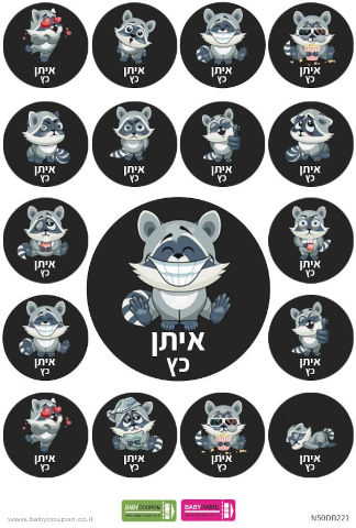 מדבקות עם שם אישי (17 מדבקות)