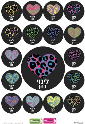 מדבקות עם שם אישי (17 מדבקות)