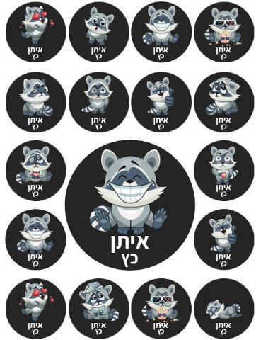 מדבקות גיהוץ עם שם אישי (17 מדבקות)