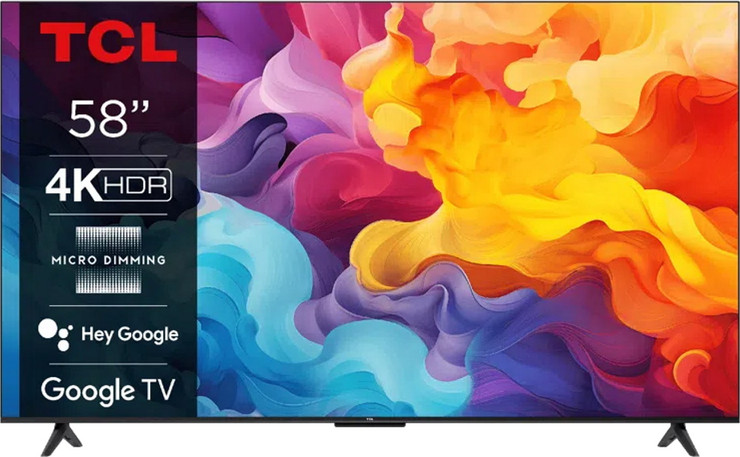 טלוויזיה חכמה 58" TCL 58V6B 4K Smart Google TV UHD טי סי אל