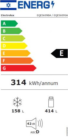 מקרר 4 דלתות 572 ליטר נירוסטה Electrolux EQE5609SA No Frost
