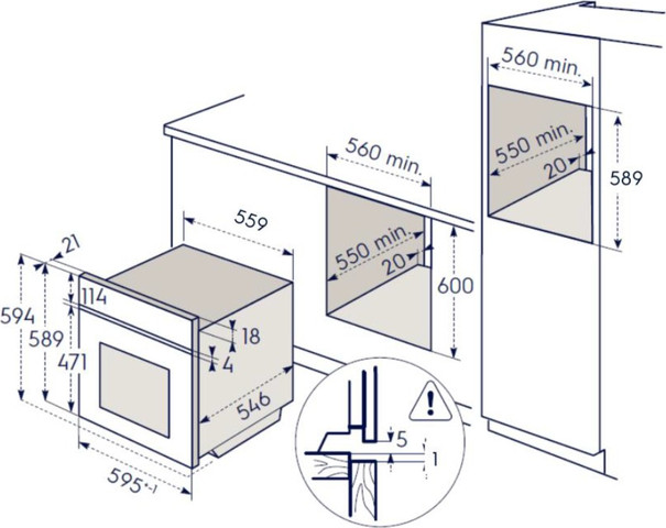 תנור בנוי 71 ליטר דיגיטלי 8 תוכניות EOH7427V לבן Electrolux
