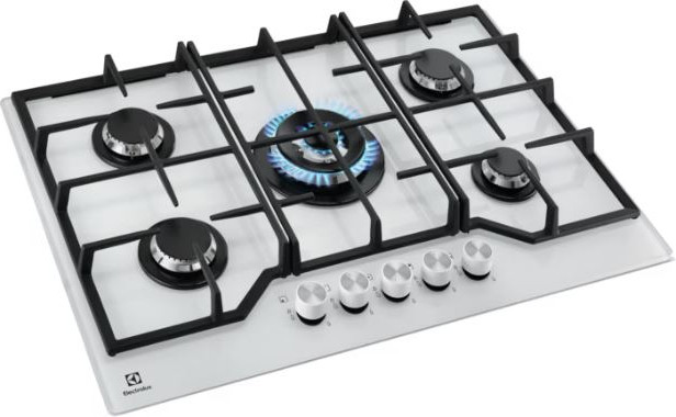 כיריים גז 75 ס"מ זכוכית לבן Electrolux KGG75362W