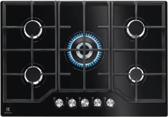 כיריים גז 75 ס"מ משטח זכוכית שחורה Electrolux KGG75362K