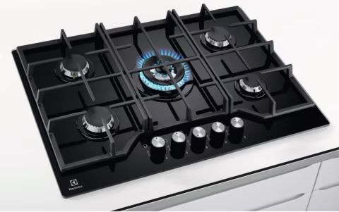 כיריים גז 75 ס"מ משטח זכוכית שחורה Electrolux KGG75362K