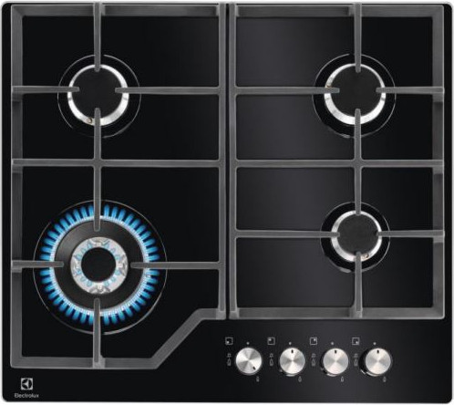 כיריים גז 4 להבות משטח זכוכית שחור Electrolux KGG64362K