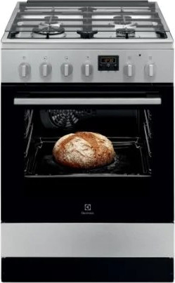 תנור משולב גז 4 להבות נירוסטה מכסה זכוכית Electrolux LKK620200X