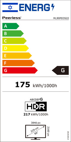 מסך טלוויזיה חכמה QLED MINI LED 90" 4K PEERLESS (WebOS22) ML90PEOS22