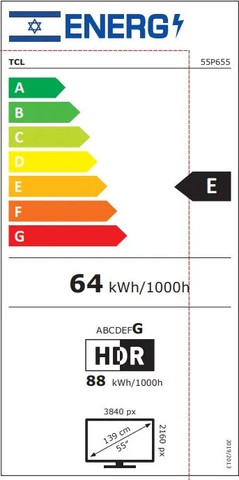 טלוויזיה חכמה  55" TCL  LED 55P65