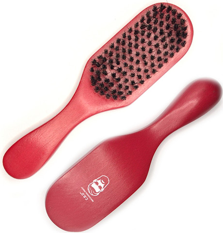 מברשת שיער פייד מעץ מלא ברבר BARBER צבע אדום CBD