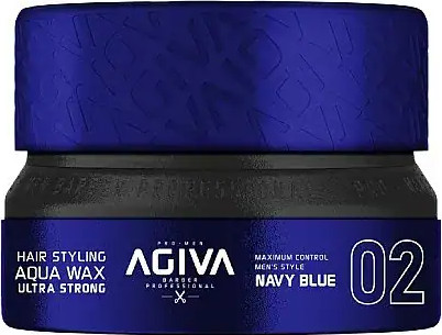 ווקס חזק לשיער Agiva 02 NAVY BLUE Aqua Ultra Strong 155ml אגיבה