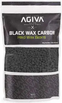 פתיתי שעווה שחורה אגיבה 800 גרם Agiva Hard Wax Beans Carbon