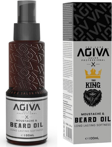 שמן לזקן ולשפם אגיבה AGIVA MOUSTACHE & BEARD OIL 100ML