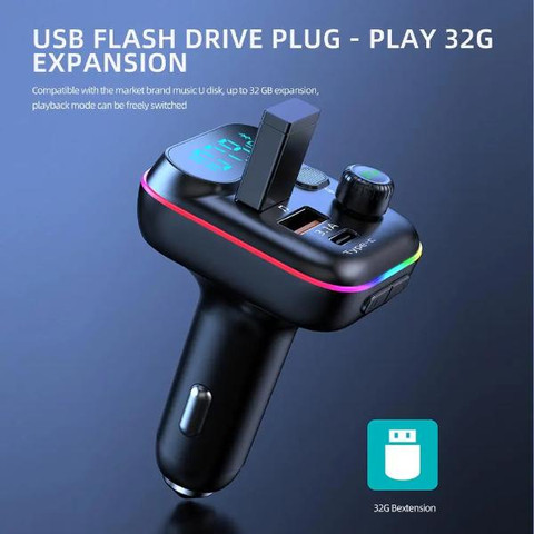 משדר fm מקצועי +בלוטוס +כניסות usb לטעינת ניידים+כניסה לכרטיס זכרון+דיבורית איכותית