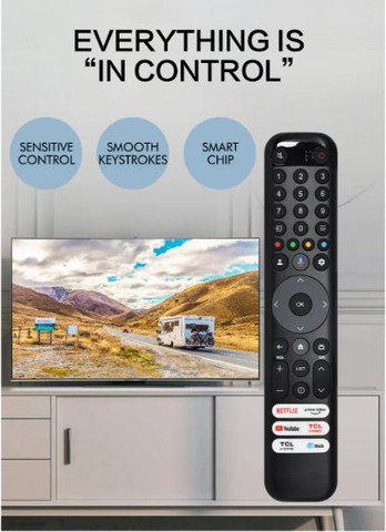 שלט רחוק לטלויזיה חכמה של RC833 דגם  GUB1 Suitable - TCL  כולל כפתורי נטפליקס+יוטיוב