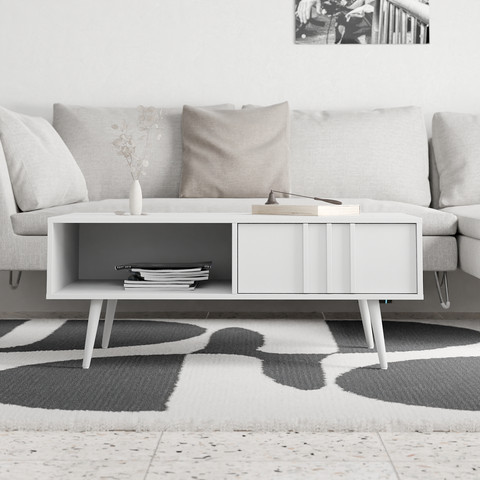 שולחן סלון מעוצב דגם סיאטל- לבן