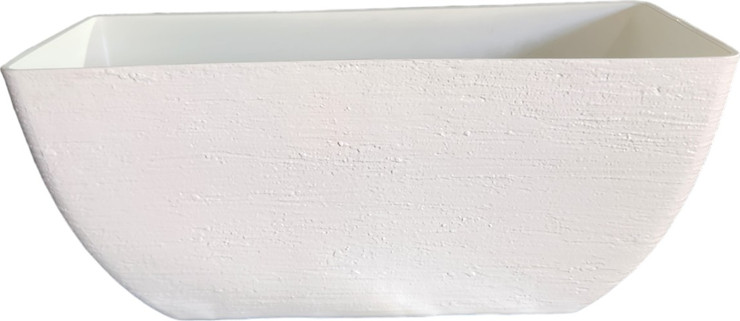 אדנית דמוי אבן במידות 25X25X58 ס"מ לבן