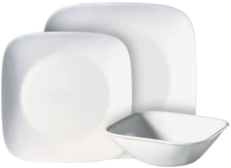 סט צלחות קורל  18 חלקים 6 סועדים דגם Pure White