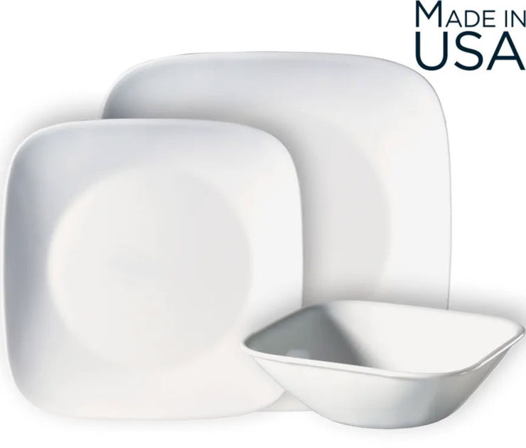 סט צלחות קורל  18 חלקים 6 סועדים דגם Pure White