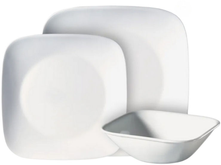 סט צלחות קורל 12 חלקים ל4 סועדים דגם Pure White