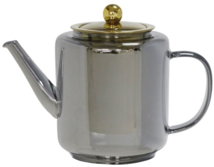 קנקן תה זכוכית כהה כפולה מסנן זהב 1200ML