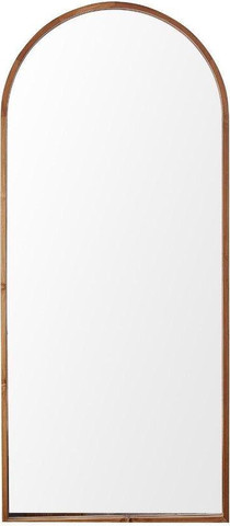 מראת גוף חצי מעוגלת מסגרת עץ בגוון חום 160X60 ס"מ
