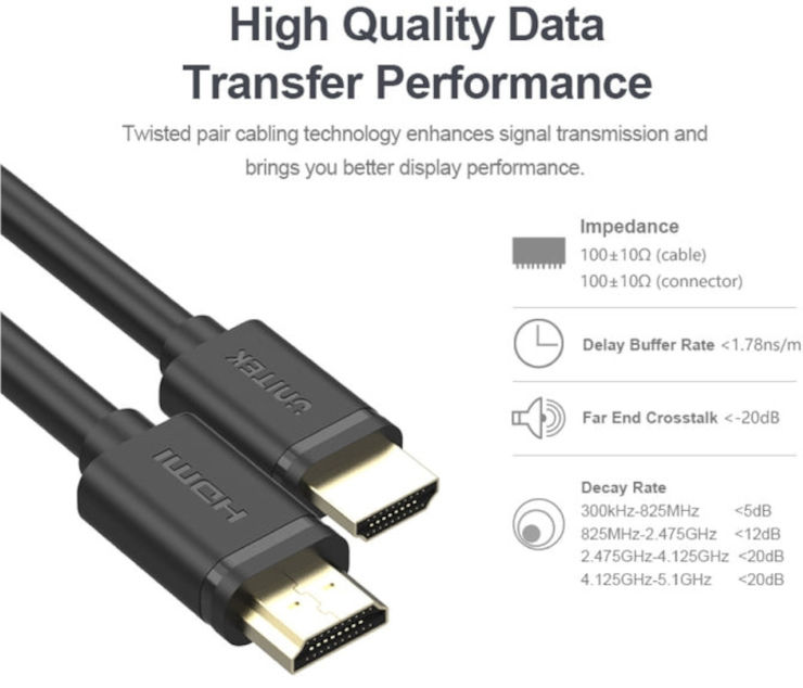 3M HDMI MALE TO MALE, HDMI 4K60HZ כבל