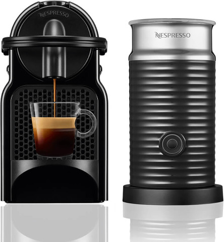 מכונת אספרסו כולל מקציף NESPRESSO נספרסו Inissia D40 + Aeroccino 3 שחור