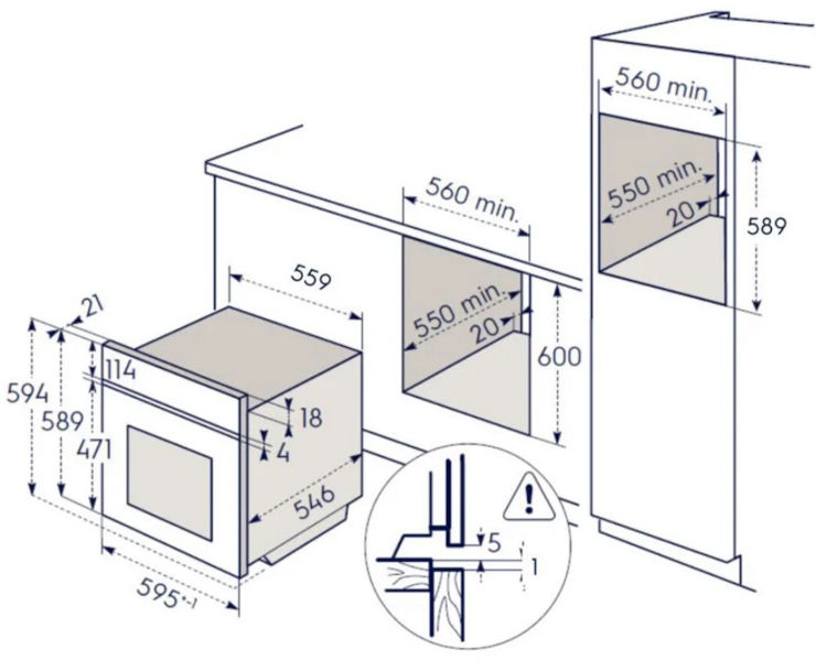 תנור בנוי 71 ליטר כולל מערכת שבת מהדרין Electrolux אלקטרולוקס SurroundCook EOH74279K שחור