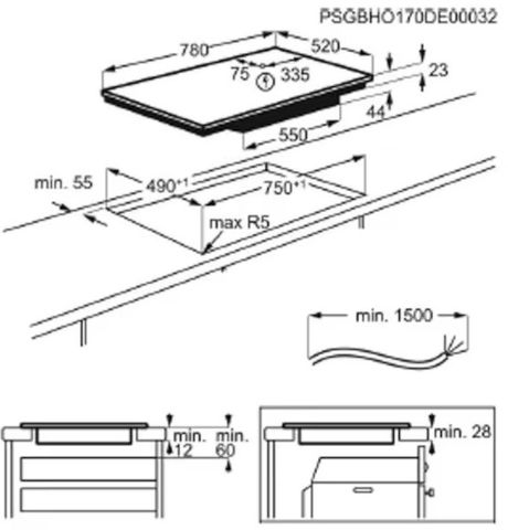 כיריים אינדוקציה Zanussi זנוסי ZIAN844K