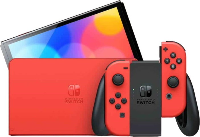 מארז פרימיום יוקרתי - קונסולת משחק ניידת 7" OLED + תיק מריו מעוצב + אוזניות אלחוטיות נינטנדו Nintendo OLED Mario Red Edition 64GB מארז פרימיום