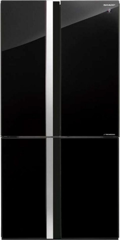 מקרר 4 דלתות  611 ליטר Sharp שארפ SJ8942BK זכוכית שחורה מנצנצת