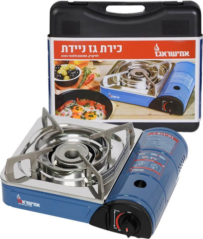 כירת גז + 12 מכלי גז חד פעמי 220 גרם Amisragas אמישראגז 128085 + 128576X12