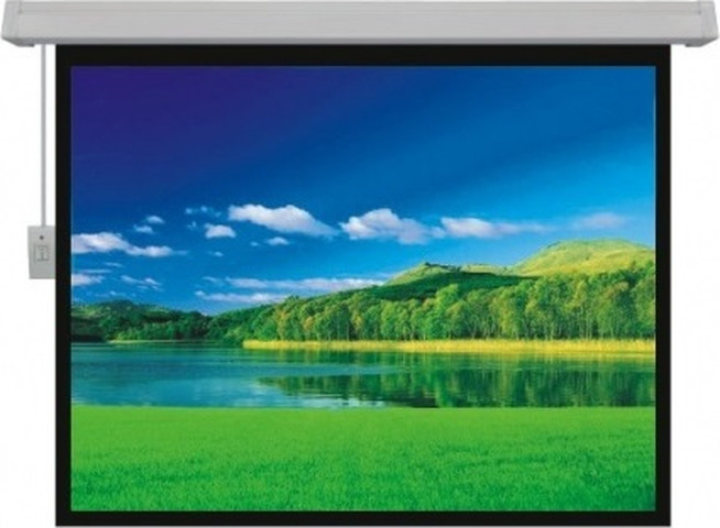 מסך גלילה חשמלי למקרן 244 ס"מ Sinoscreen סינוסקרין E244