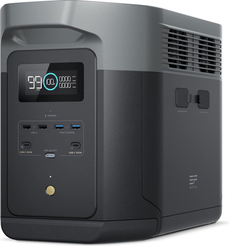 קיט תחנת כח ניידת 2000Wh + זוג פאנלים סולארים EcoFlow 540W אקופלואו EF Delta 2Max + 1080Fix