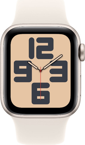 שעון חכם 40 מ"מ Apple אפל Watch SE 2024 GPS 40mm - Starlight Aluminium Case with Starlight Sport Band - S/M