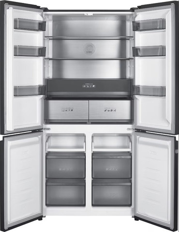 מקרר 4 דלתות קו אפס - 505 ליטר General ג'נרל FF4-65GB - זכוכית שחורה