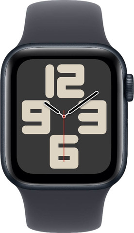 שעון חכם 40 מ"מ Apple *אריזה פתוחה* אפל Watch SE 2024 GPS 40mm - Midnight Aluminium Case With Midnight Sport Band M/L *אריזה פתוחה*