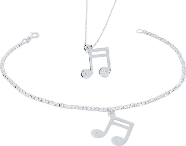 שרשרת תו נגינה וחריטה אישית BL jewelry בל ג׳ולרי תו נגינה - כסף 925