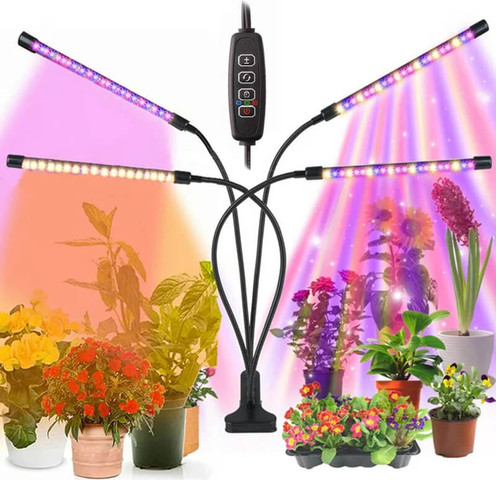 4 מנורות גידול UV לצמחים/ירקות בעוצמה 16W בחיבור USB