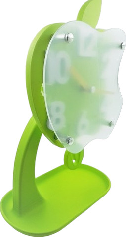 שעון שולחני מדליק בעיצוב תפוח עץ ירוק