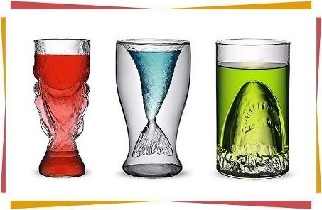 כוס למשקאות אלכוהוליים או אחרים בעיצוב זנב דג