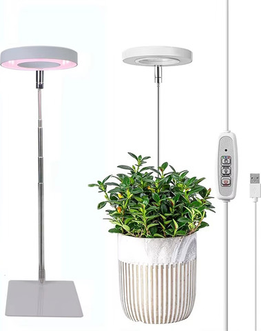 תאורת גידול סולארית מלאה LED לצמחי בית - טלסקופית, 4 מצבי תאורה