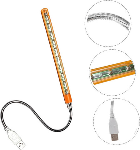 מנורה ארוכה USB למחשב או לבית במבחר צבעים צבע כתום