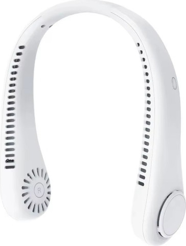 מאוורר צוואר נייד ונטען (USB) – ללא להבים, שקט וקל צבע לבן